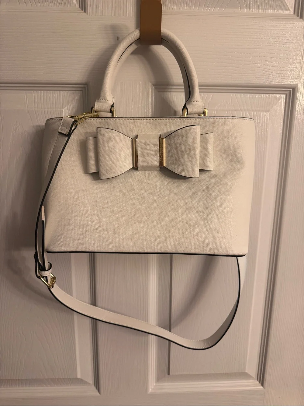Betsey Johnson Bow Satchel - White